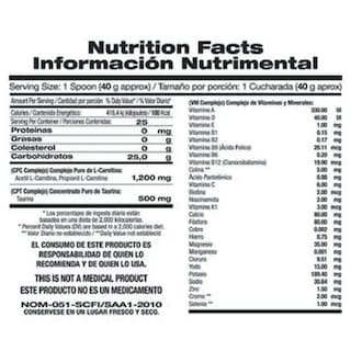 Foto 3 | Carnitina En Polvo Sabor Uva L-carnitina 1000 Gr F&nt 1200 Mg L