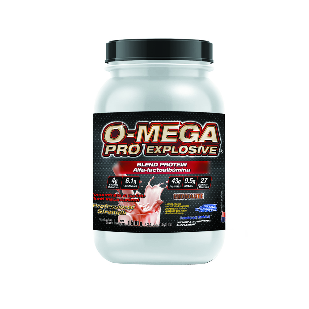Foto 2 pulgar | Proteína Whey Omega Pro Explosive 1,500 gr 3.3 lbs Food and Nutrition Technologies Sabor Chocolate
