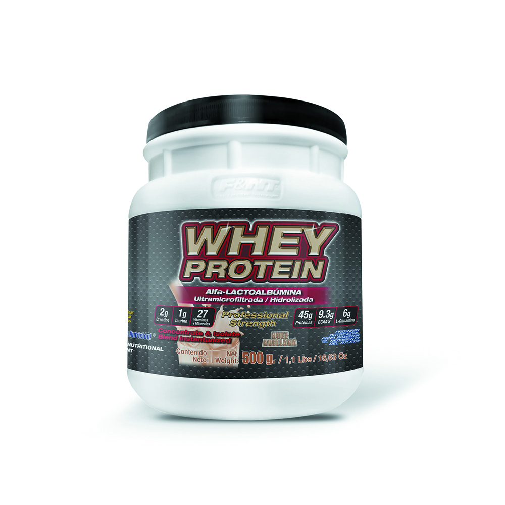 Foto 1 | Proteína Whey Protein F&nt de 500 g 1.1 Lbs 45g P/s Sabor Nuez/Avellana