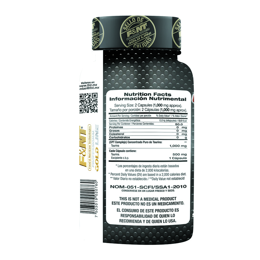 Foto 2 | Taurine 1,000 F&nt Fórmula de Taurina Pura en Cápsula