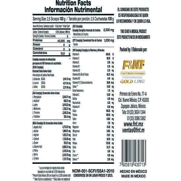 Foto 4 pulgar | Proteína Whey Protein F&nt 500 Gr 1.1 Lbs 45g P/s Sabor Vainilla Francesa