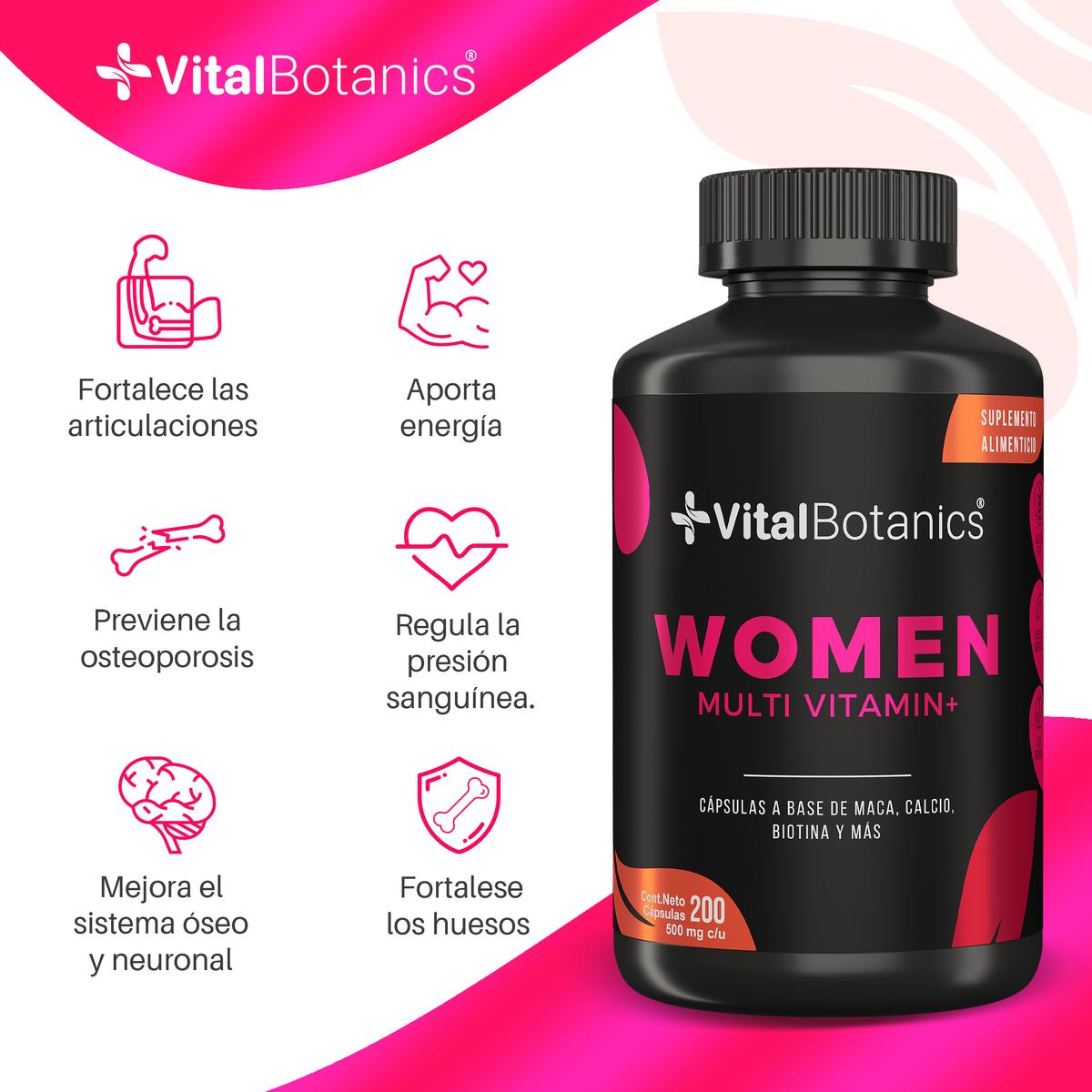 Foto 3 pulgar | Multivitaminico Mujer Con Colageno 200 Caps | Vitalbotanics