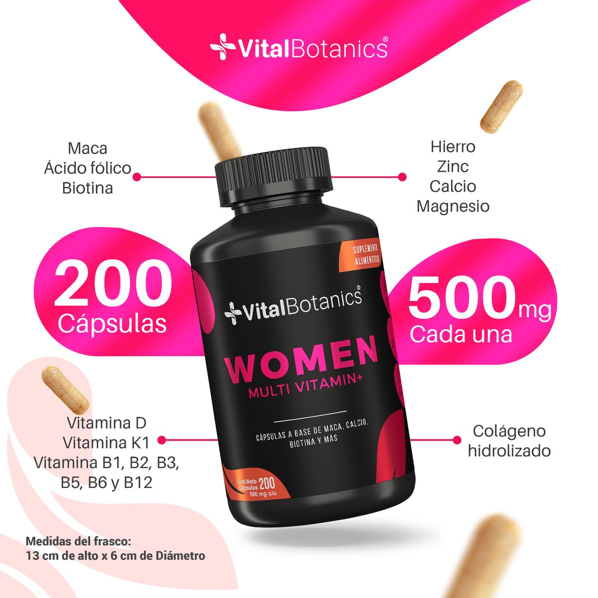 Foto 4 pulgar | Multivitaminico Mujer Con Colageno 200 Caps | Vitalbotanics