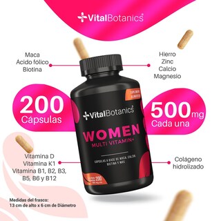 Foto 3 | Multivitaminico Mujer Con Colageno 200 Caps | Vitalbotanics
