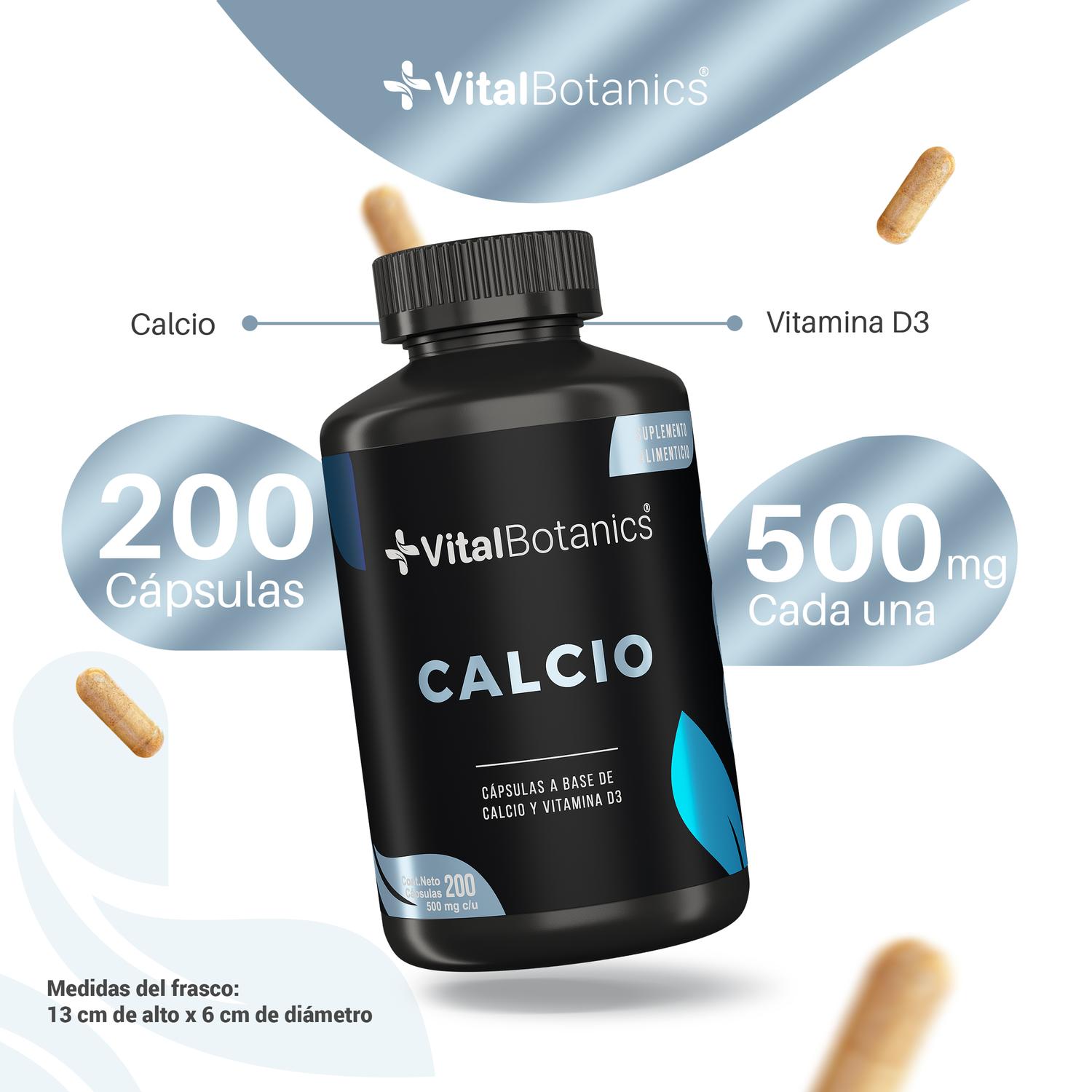 Foto 4 pulgar | Calcio + Vitamina D3 Con 200 Capsulas | Vitalbotanics