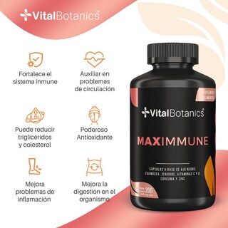 Foto 2 | Maximmune Vitamina C Sistema Inmune 200 Caps | Vitalbotanics