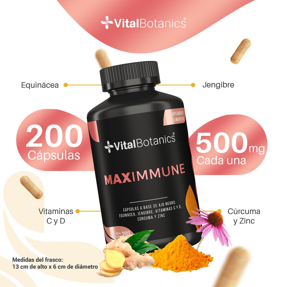 Foto 4 pulgar | Maximmune Vitamina C Sistema Inmune 200 Caps | Vitalbotanics
