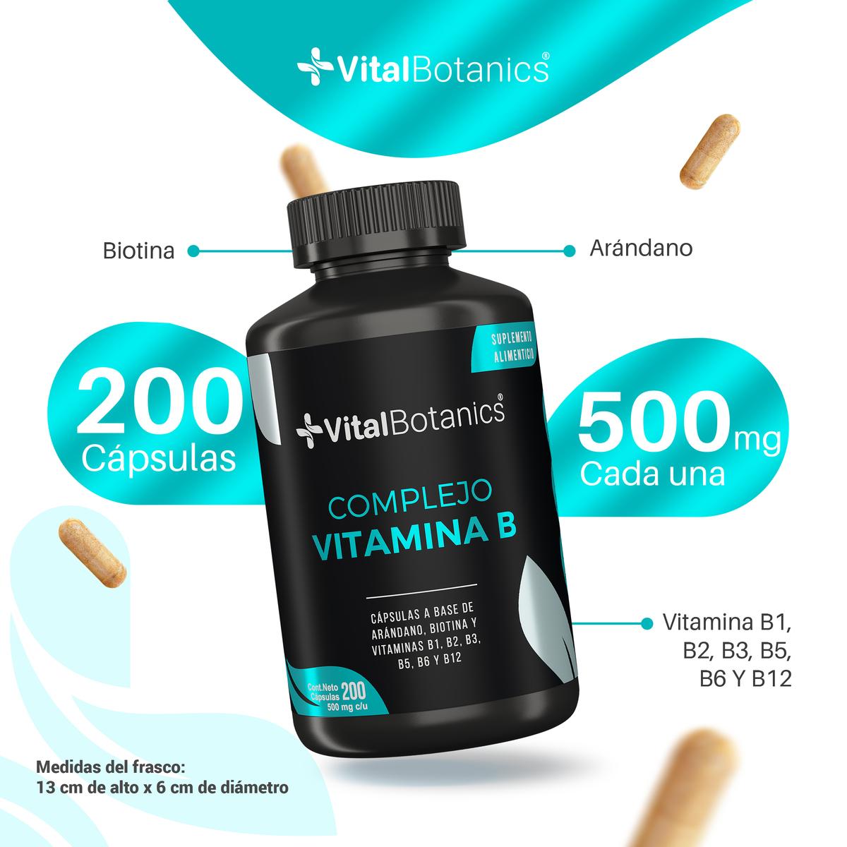 Foto 3 | Complejo B Vitaminas B1 B2 B3 B5 B12 200 Caps Vitalbotanics