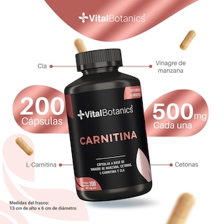 Foto 3 | L Carnitina + Cla + Vinagre De Manzana 200cap Vitalbotanics