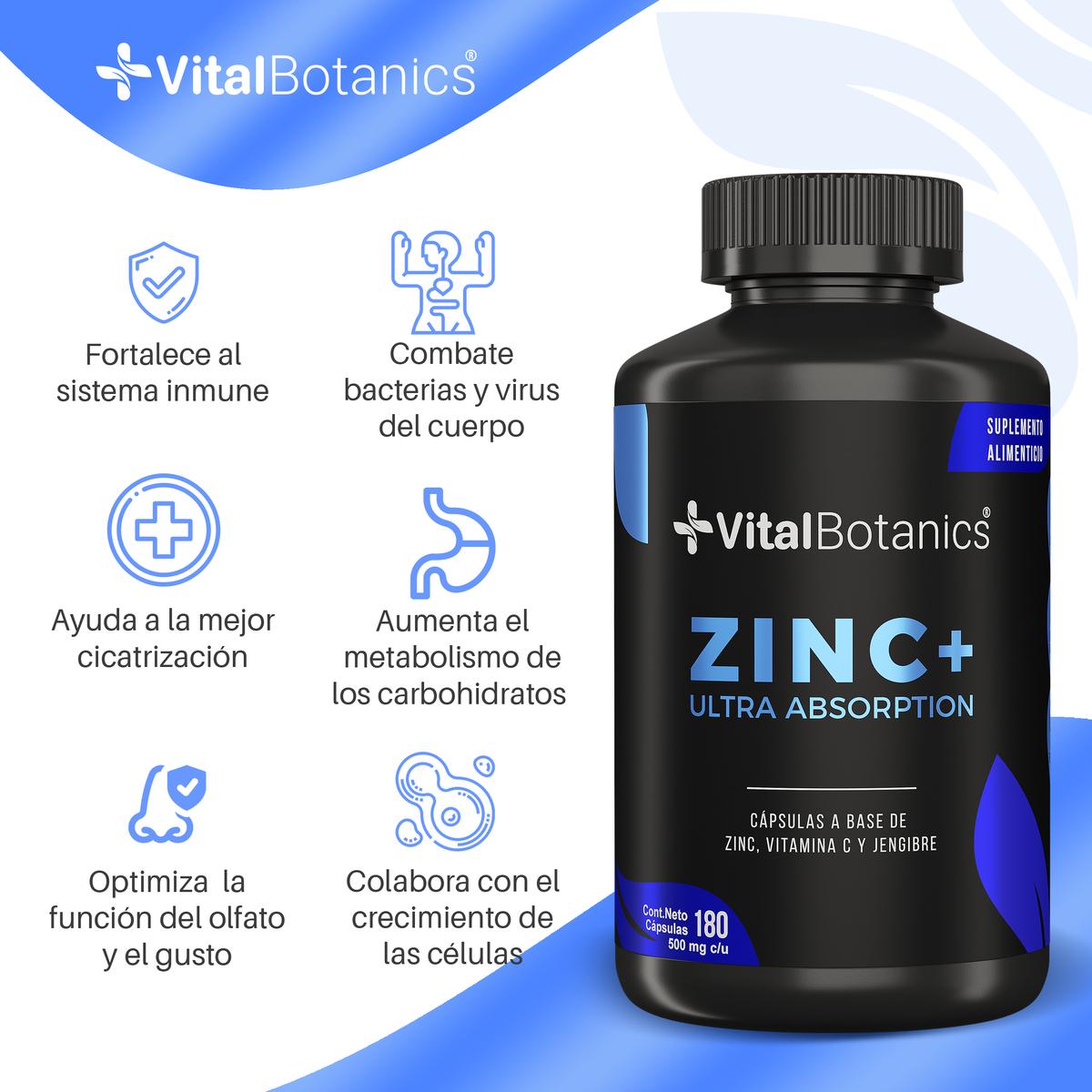 Foto 3 pulgar | Zinc + Multivitaminico Sistema Inmune 200 Caps Vitalbotanics