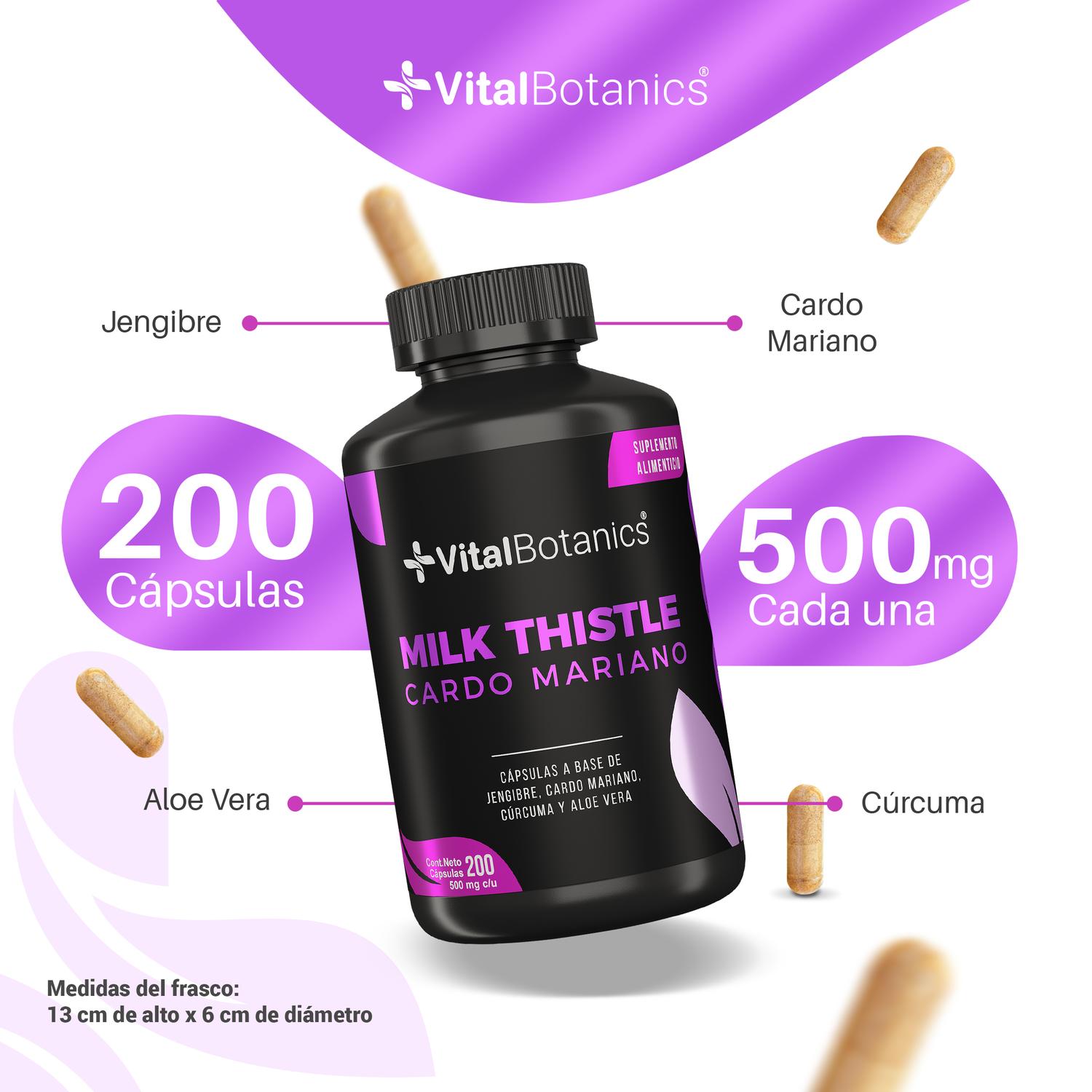 Foto 3 | Milk Thistle | Cardo Mariano C 200 Capsulas | Vitalbotanics