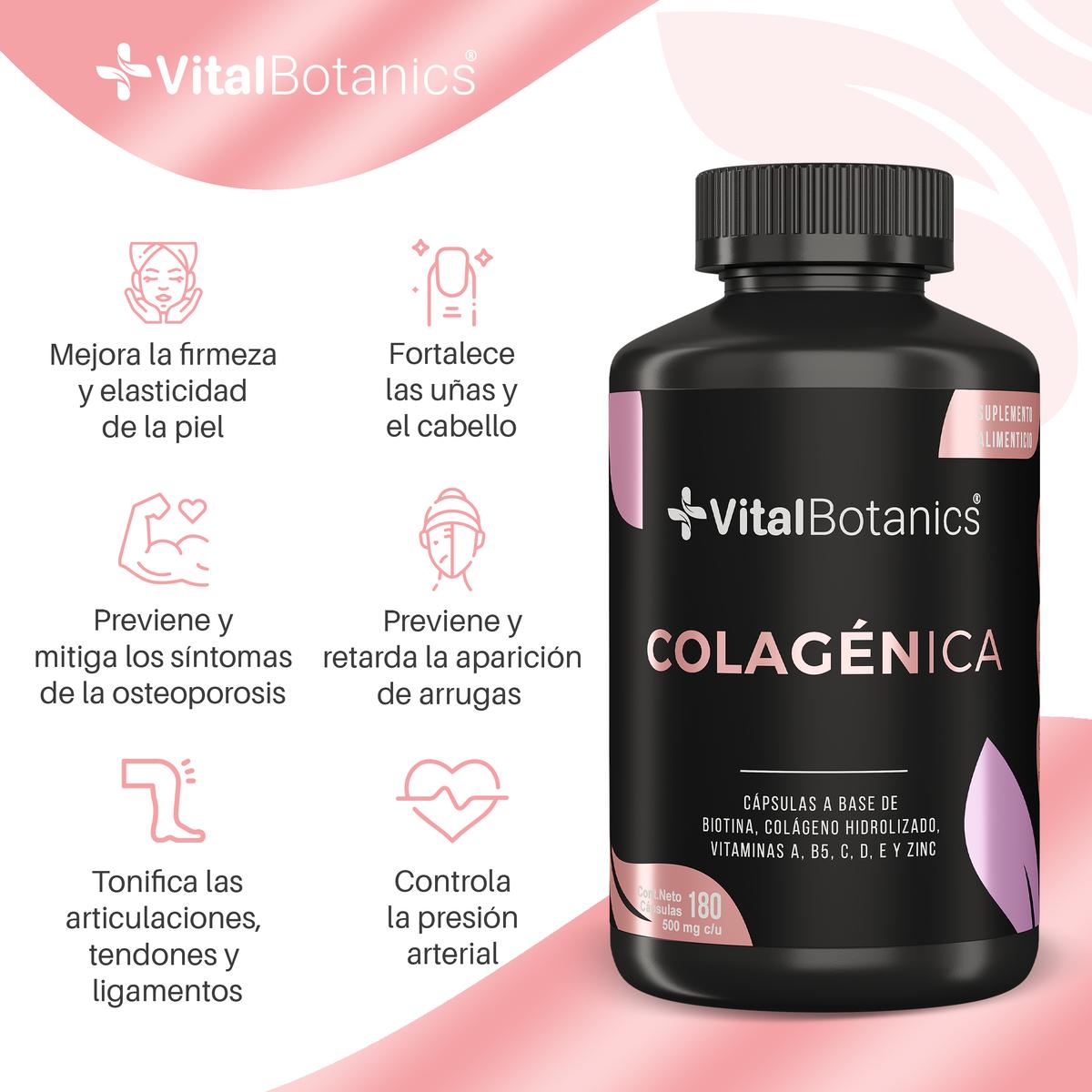 Foto 3 pulgar | Colágeno Hidrolizado C Biotina 180 Capsulas | Vitalbotanics