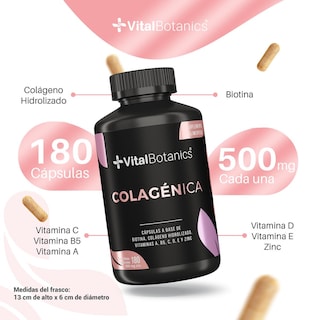 Foto 3 | Colágeno Hidrolizado C Biotina 180 Capsulas | Vitalbotanics