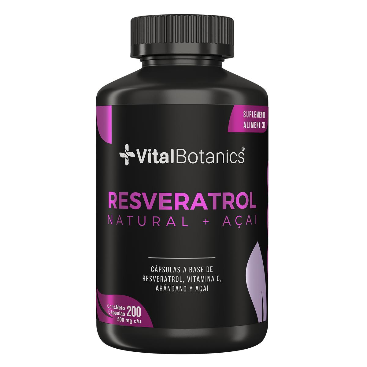 Resveratrol + Acai + Vitamina C 200 Capsulas | Vitalbotanics
