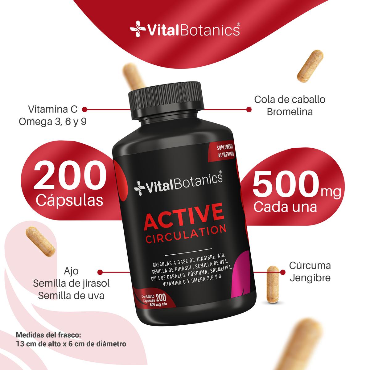 Foto 3 | VitalBotanics Suplemento a base de Jengibre, Ajo, Cúrcuma, Vitamina C, Omega 3, 6 y 9 Semilla de Uva 200 Capsulas de