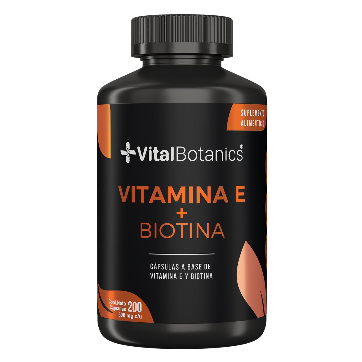 Foto 2 pulgar | Vitamina E + Biotina Pura Con 200 Capsulas | Vitalbotanics
