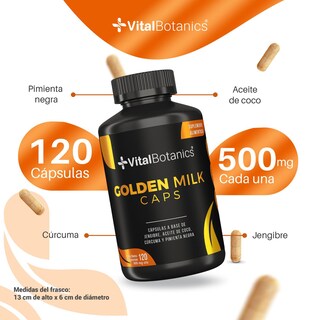 Foto 3 | Golden Milk Suplemento Leche Dorada 120 Caps | Vitalbotanics