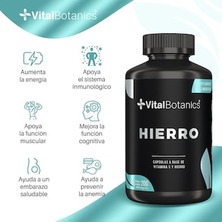 Foto 2 | Hierro + Vitamina C | 200 Capsulas | Vitalbotanics