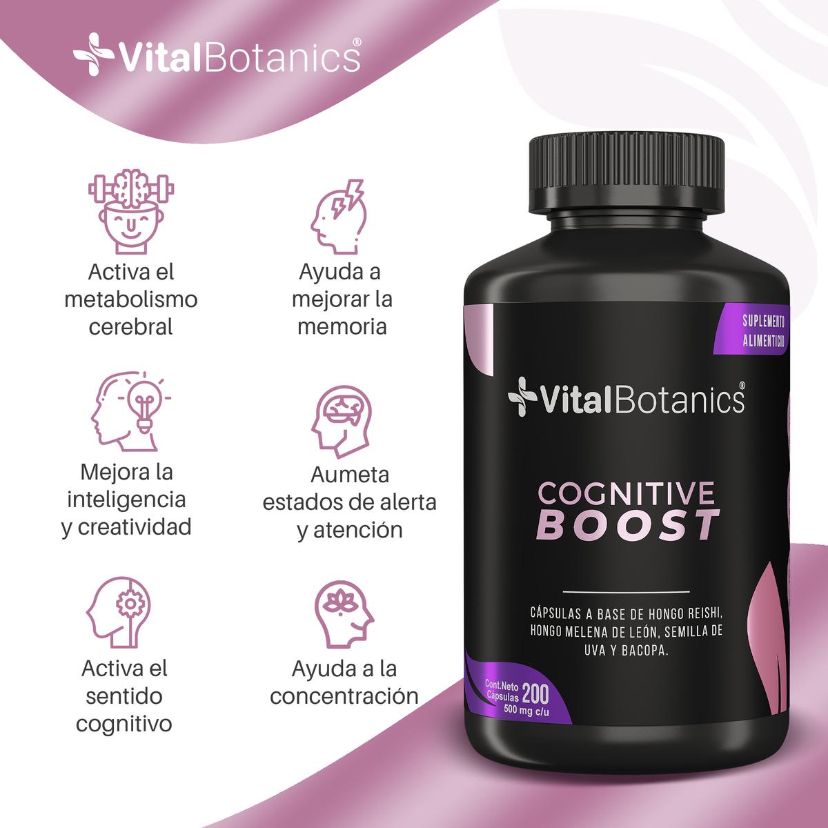 Foto 3 pulgar | Cognitive Boost Nootropico 200 Capsulas | Vitalbotanics