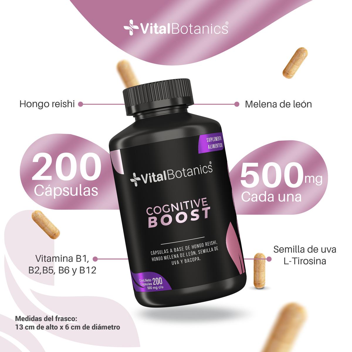 Foto 4 pulgar | Cognitive Boost Nootropico 200 Capsulas | Vitalbotanics
