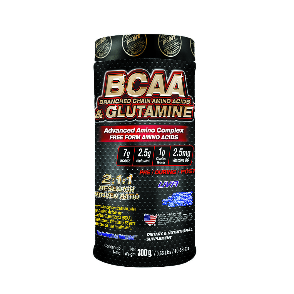 Foto 2 pulgar | Bcaa & Glutamine Aminoácidos F&nt Sabor Uva de 300 g