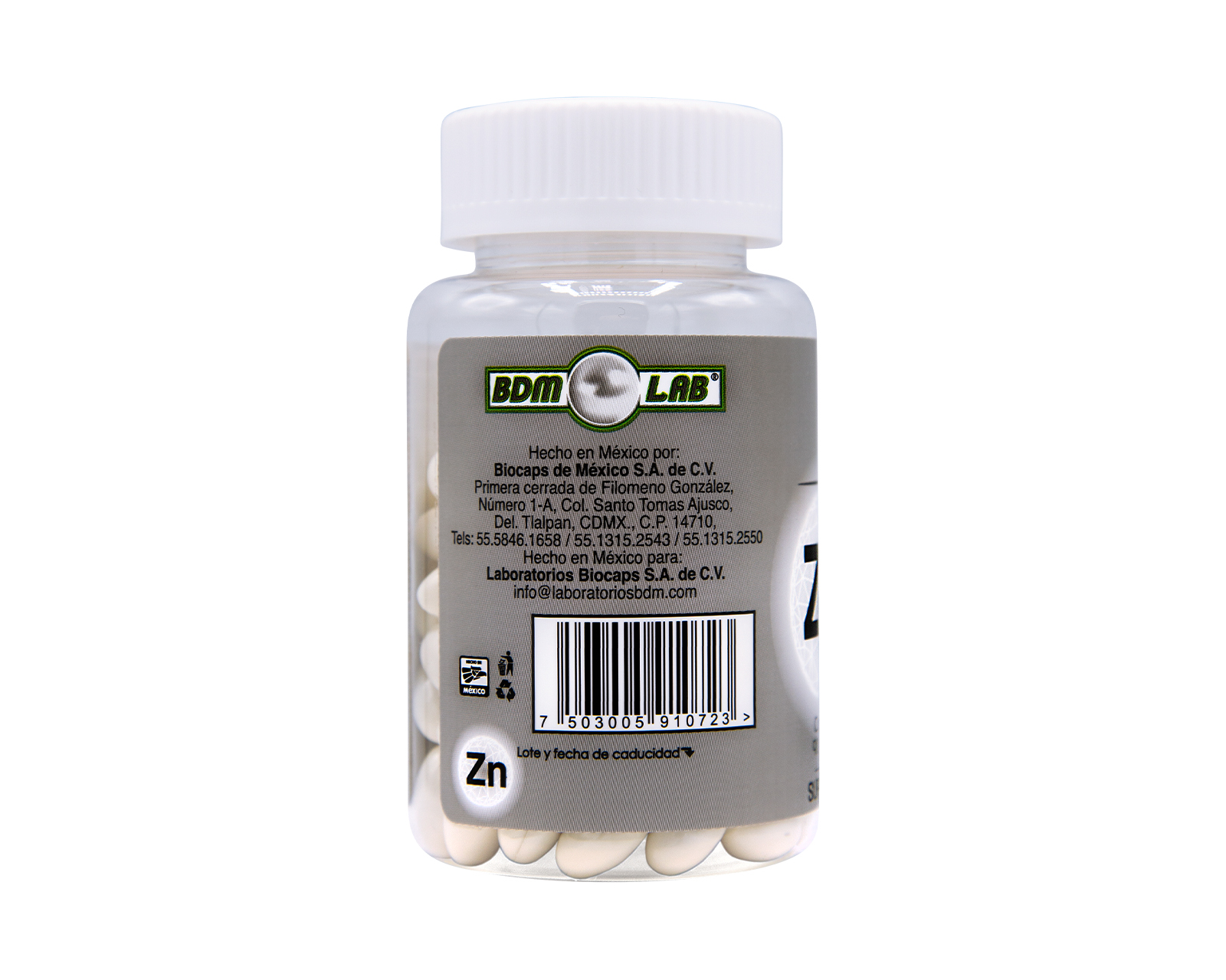 Foto 4 pulgar | Suplemento Alimenticio Zinc Bdmlab de 60 Cápsulas