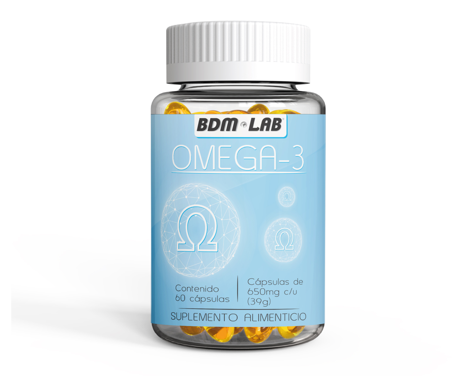 Foto 2 pulgar | Suplemento Alimenticio Vitamina Omega-3 Oval Bdmlab con 60 Cápsulas