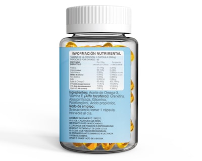 Foto 3 | Suplemento Alimenticio Vitamina Omega-3 Oval Bdmlab con 60 Cápsulas
