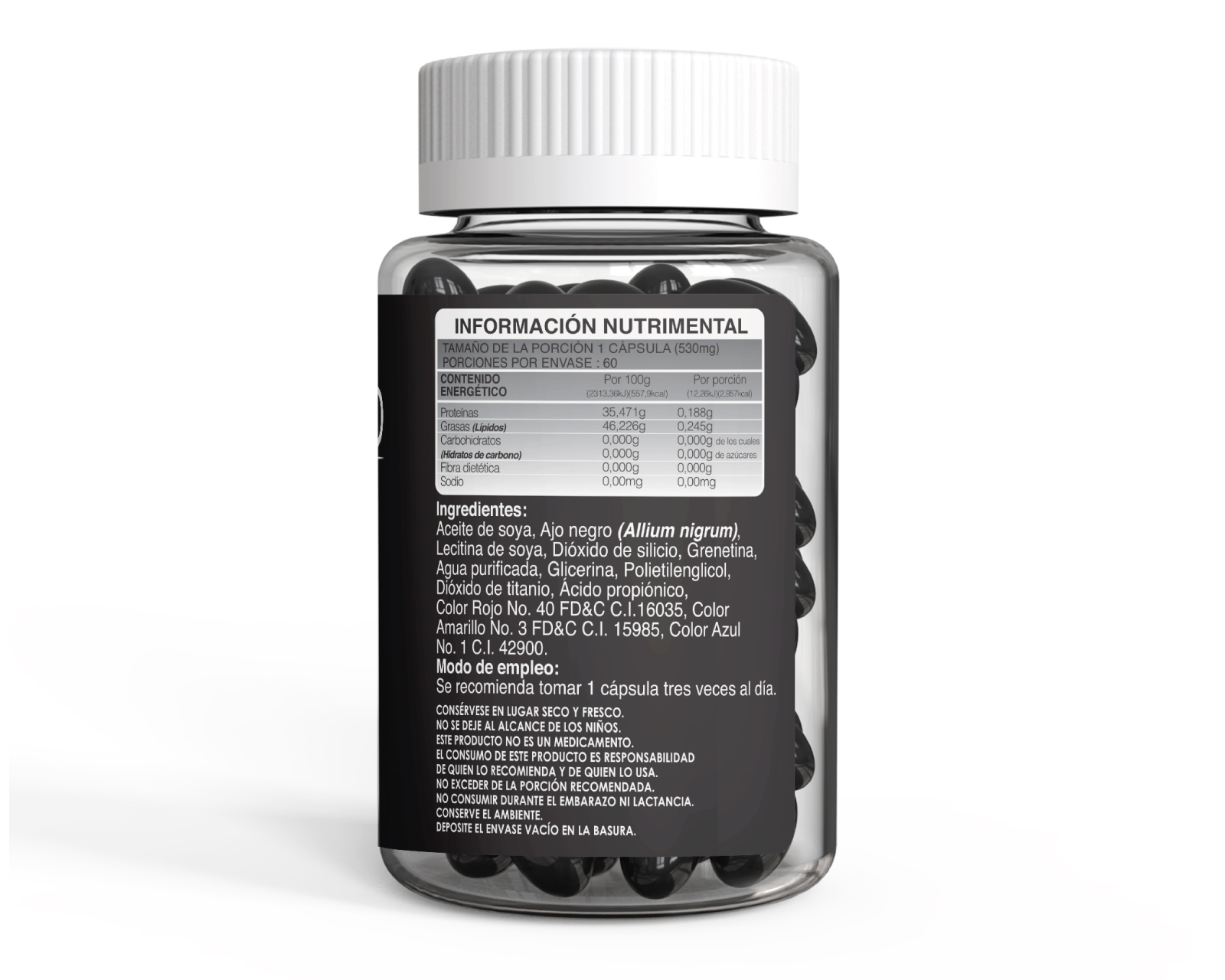 Foto 3 | Ajo Negro Bdmlab Frasco de 60 Cápsulas