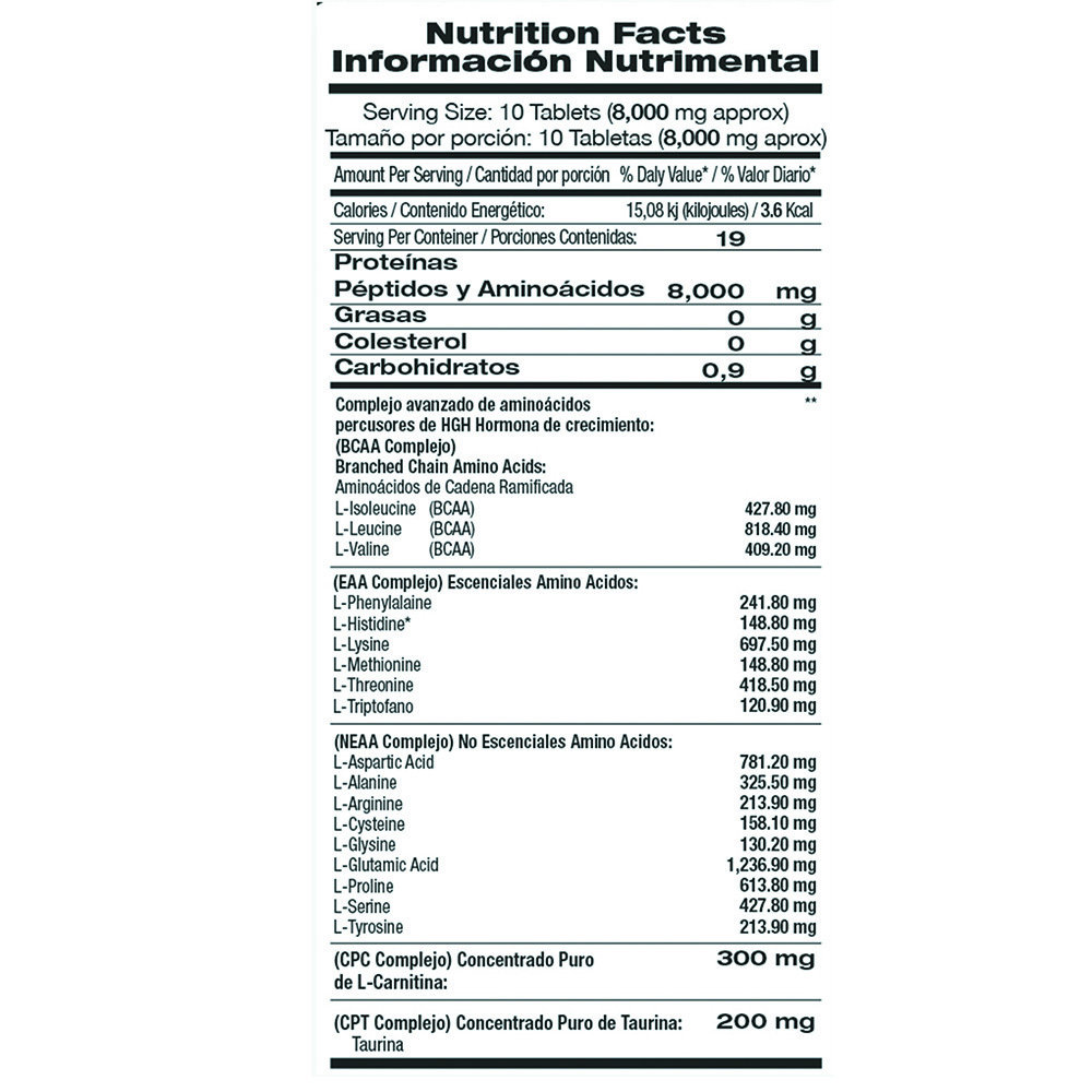 Foto 3 | L-amino 8,000 F&nt con 190 Tabletas Masticables de Aminoácidos Carnitina