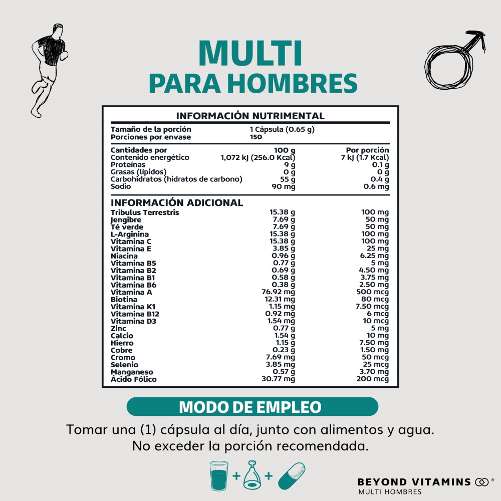 Foto 6 pulgar | Multivitamínico para Hombres Beyond Vitamins MULTI-MEN-150 150 Cápsulas