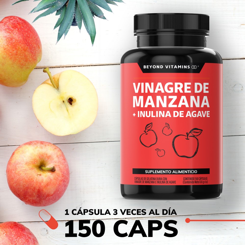 Foto 3 pulgar | Vinagre de Manzana, Inulina de Agave, Vitaminas Suplemento Alimenticio Beyond Vitamins 150 Cápsulas