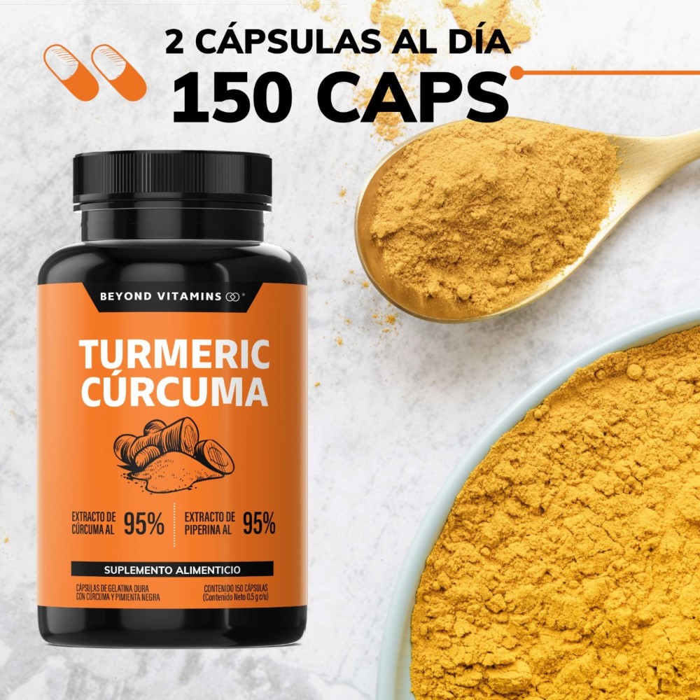 Foto 3 pulgar | Turmeric Cúrcuma con Extracto de Raíz de Cúrcuma, Pimienta Negra y Vitaminas Suplemento Alimenticio Beyond V