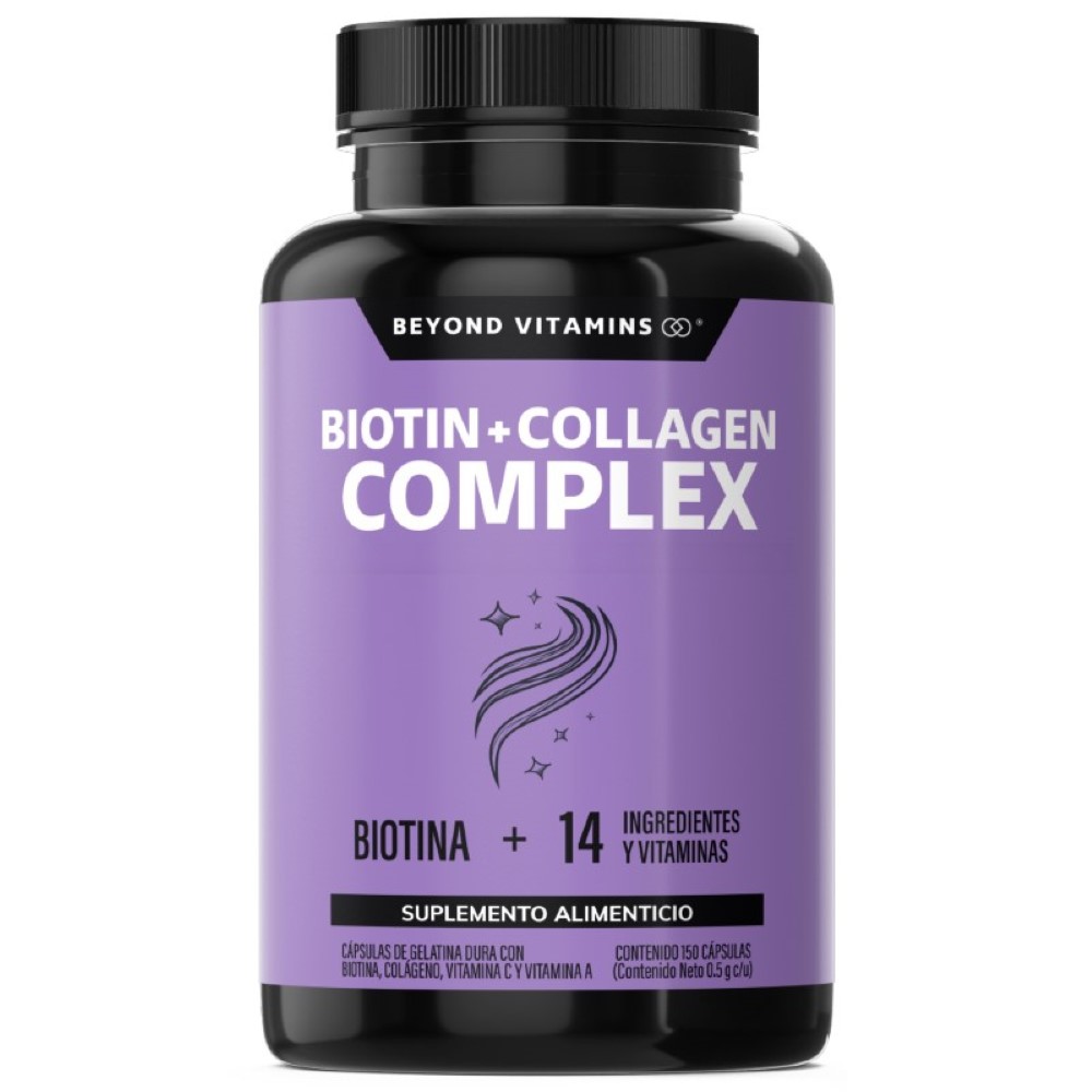 Suplemento Alimenticio Biotina Beyond Vitamins BEAUTY-150 con Colágeno y Vitaminas 150 Cápsulas