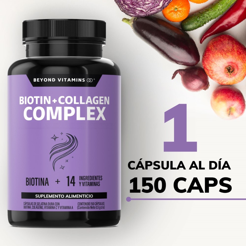 Foto 3 pulgar | Suplemento Alimenticio Biotina Beyond Vitamins BEAUTY-150 con Colágeno y Vitaminas 150 Cápsulas