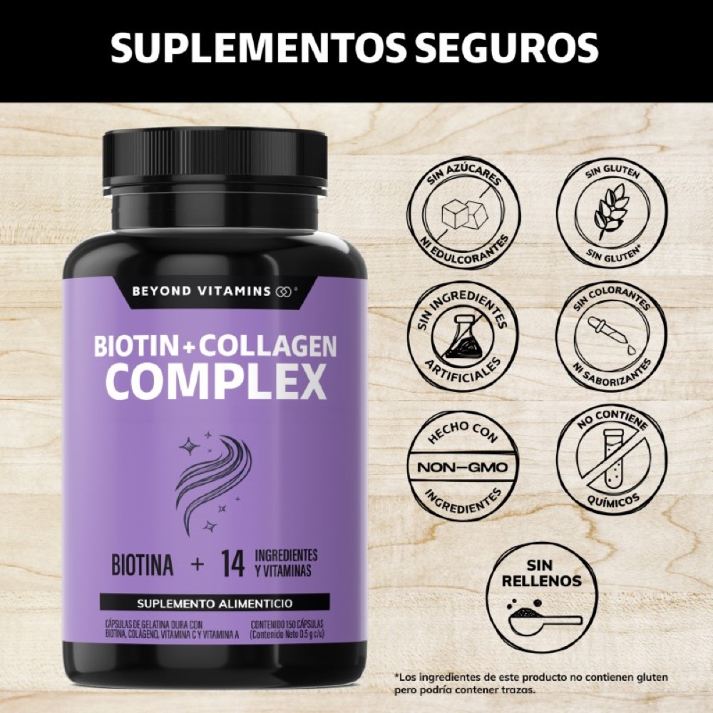 Foto 4 | Suplemento Alimenticio Biotina Beyond Vitamins BEAUTY-150 con Colágeno y Vitaminas 150 Cápsulas