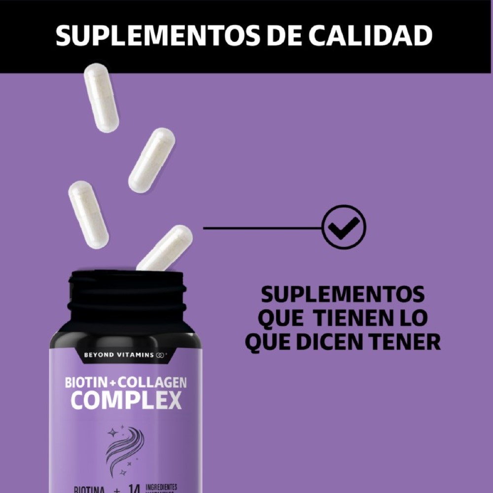 Foto 6 | Suplemento Alimenticio Biotina Beyond Vitamins BEAUTY-150 con Colágeno y Vitaminas 150 Cápsulas