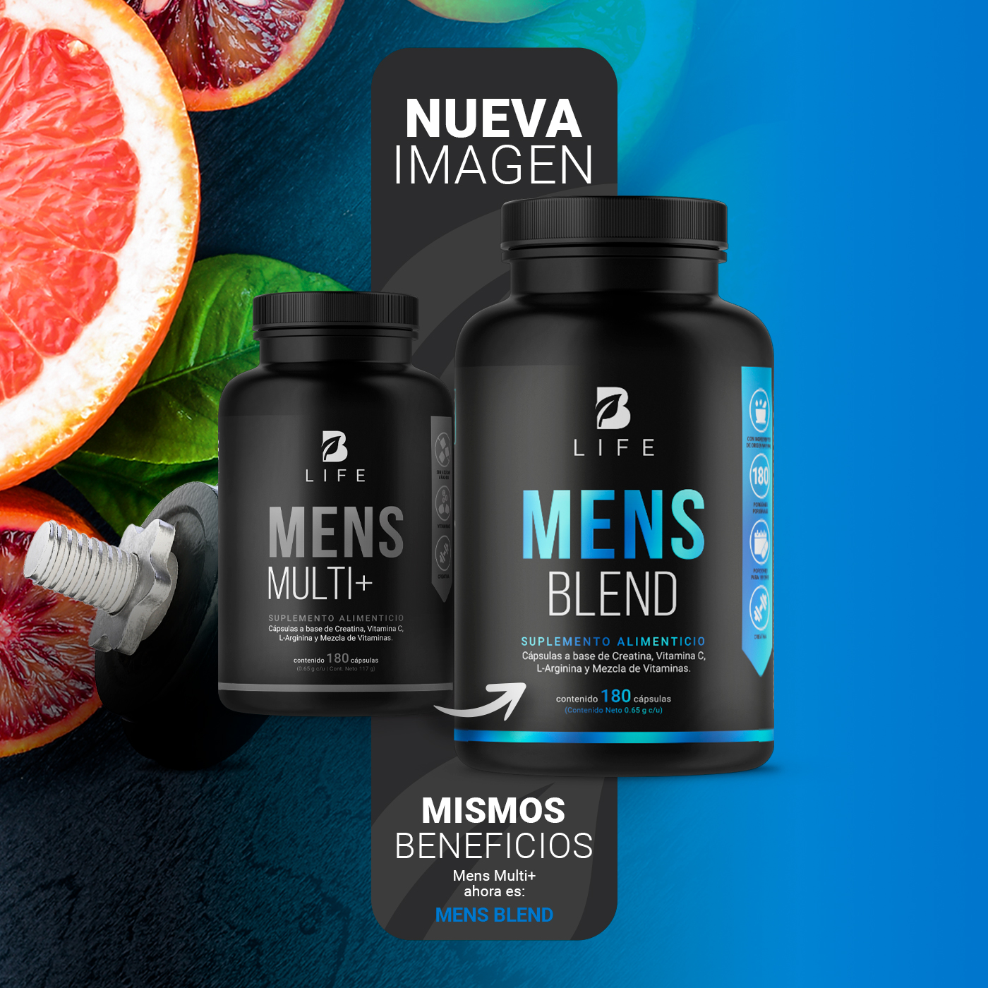 Foto 4 pulgar | Vitaminas para Hombre Ingredientes Naturales en 180 Cápsulas Mens Blend B Life