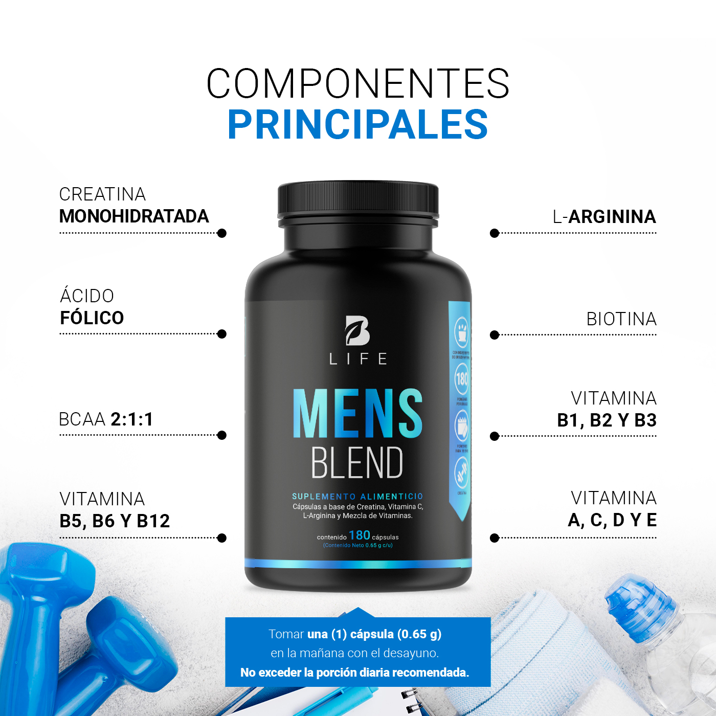 Foto 4 | Vitaminas para Hombre Ingredientes Naturales en 180 Cápsulas Mens Blend B Life