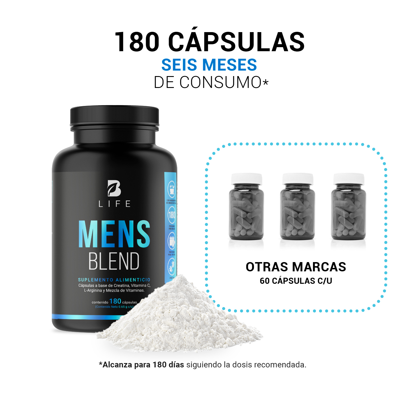 Foto 6 pulgar | Vitaminas para Hombre Ingredientes Naturales en 180 Cápsulas Mens Blend B Life