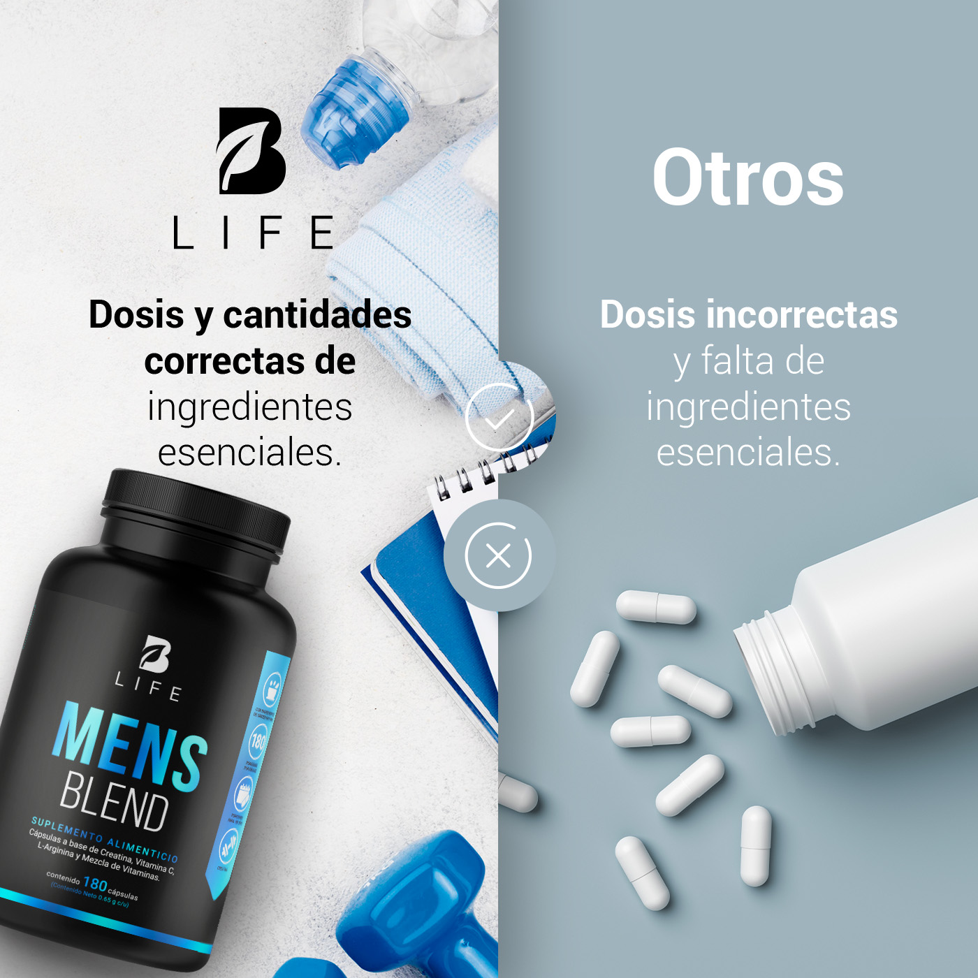 Foto 7 pulgar | Vitaminas para Hombre Ingredientes Naturales en 180 Cápsulas Mens Blend B Life