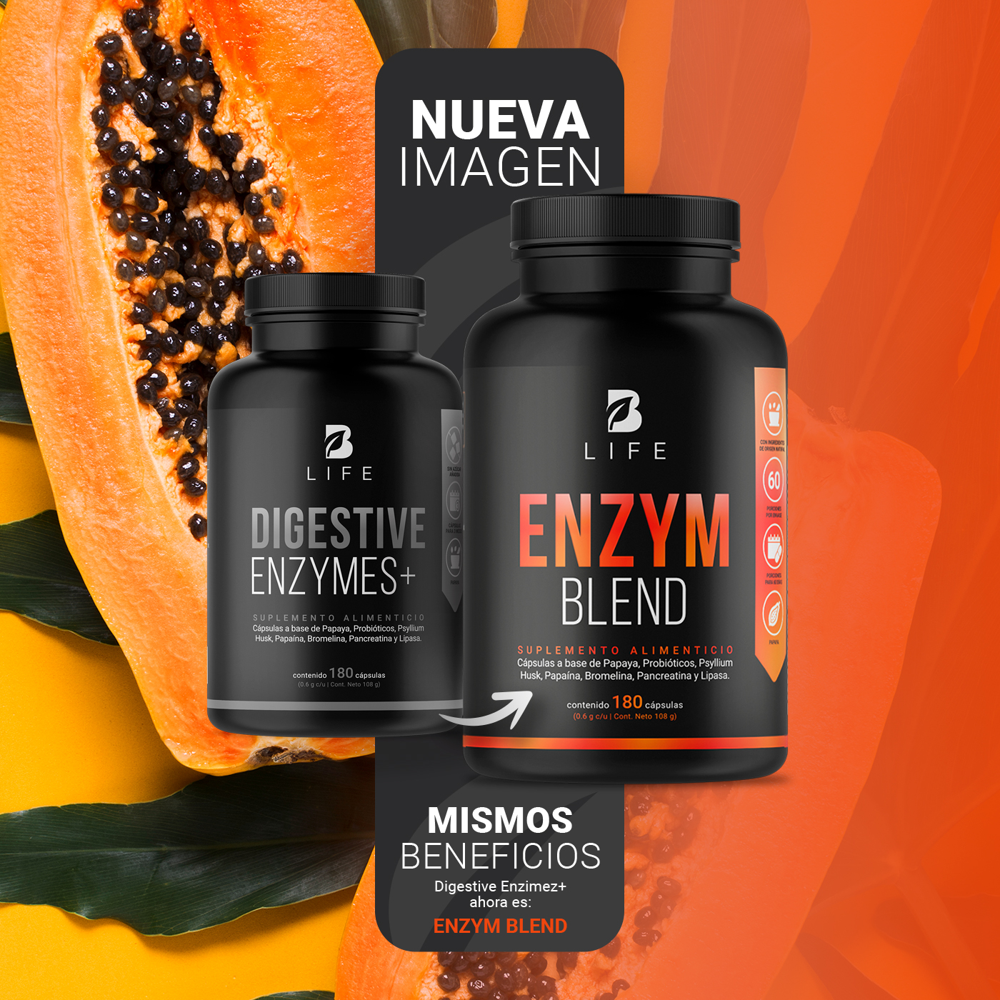 Foto 4 pulgar | Suplemento Alimenticio B Life Enzym Blend 180 Cápsulas