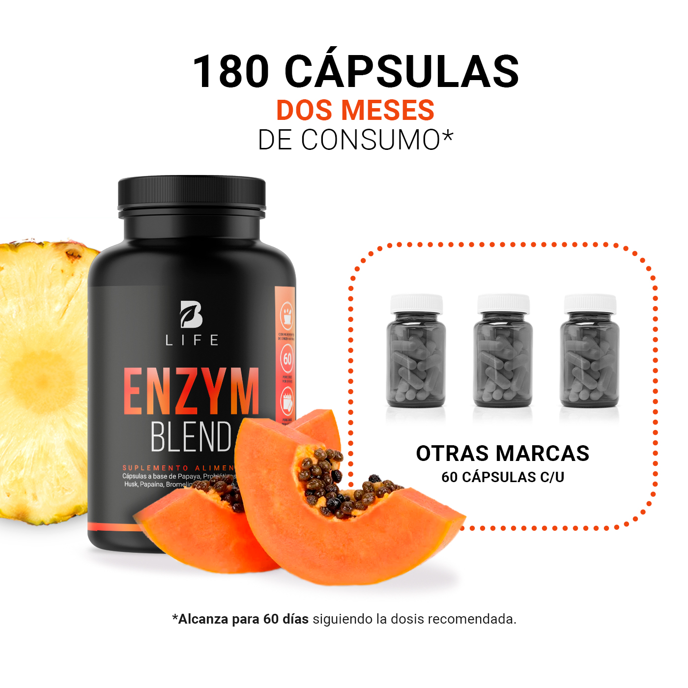 Foto 6 pulgar | Suplemento Alimenticio B Life Enzym Blend 180 Cápsulas