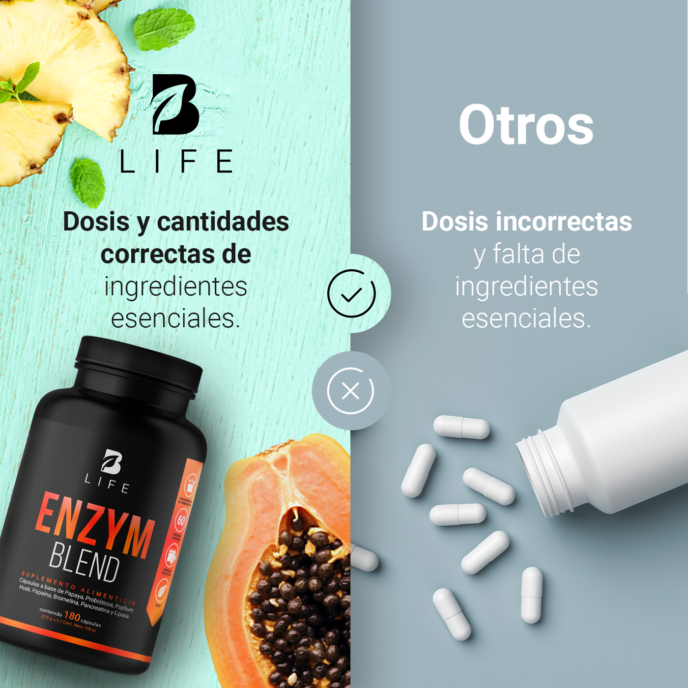 Foto 7 pulgar | Suplemento Alimenticio B Life Enzym Blend 180 Cápsulas