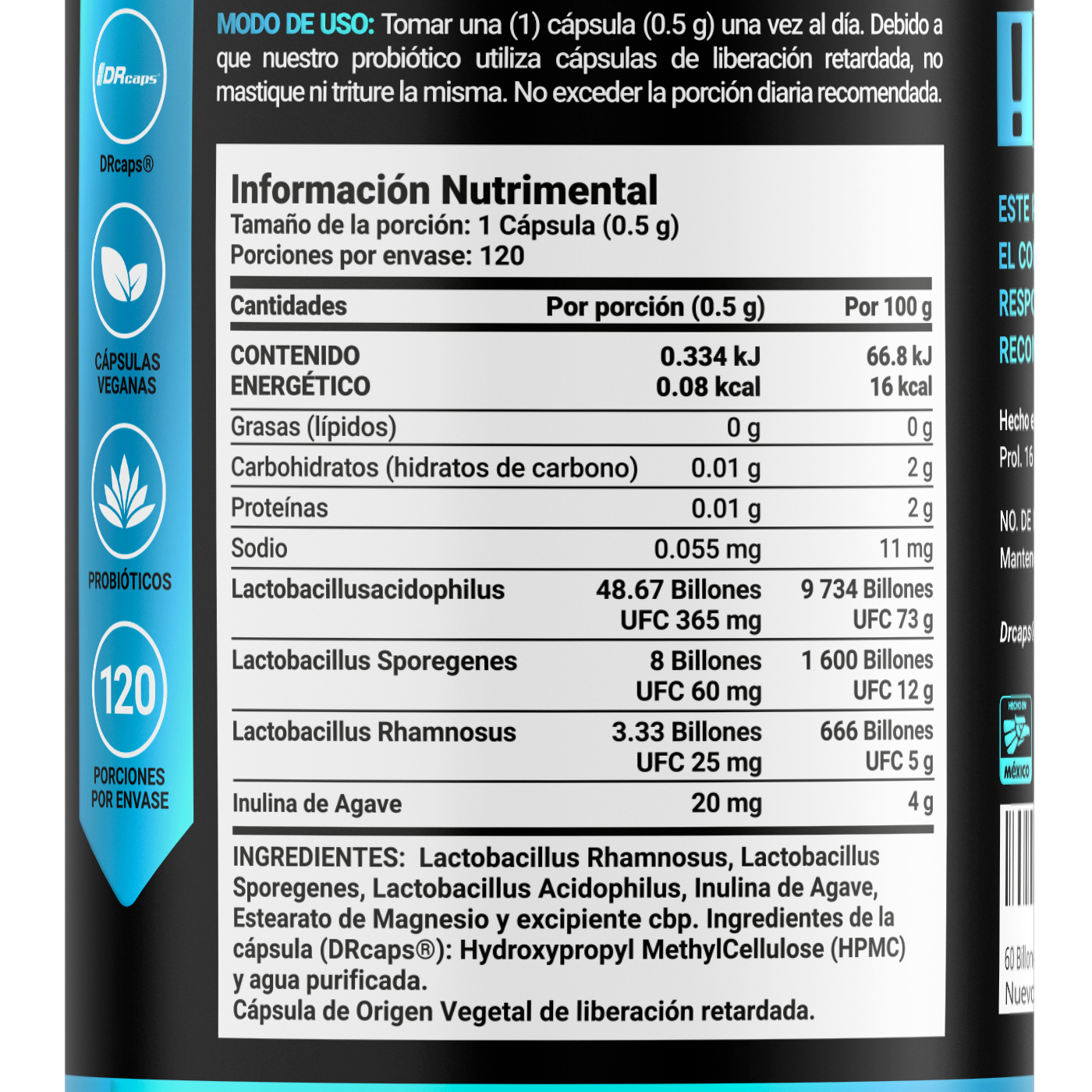Foto 3 pulgar | Suplemento Alimenticio B Life 60 Billion Probiotics 120 Cápsulas