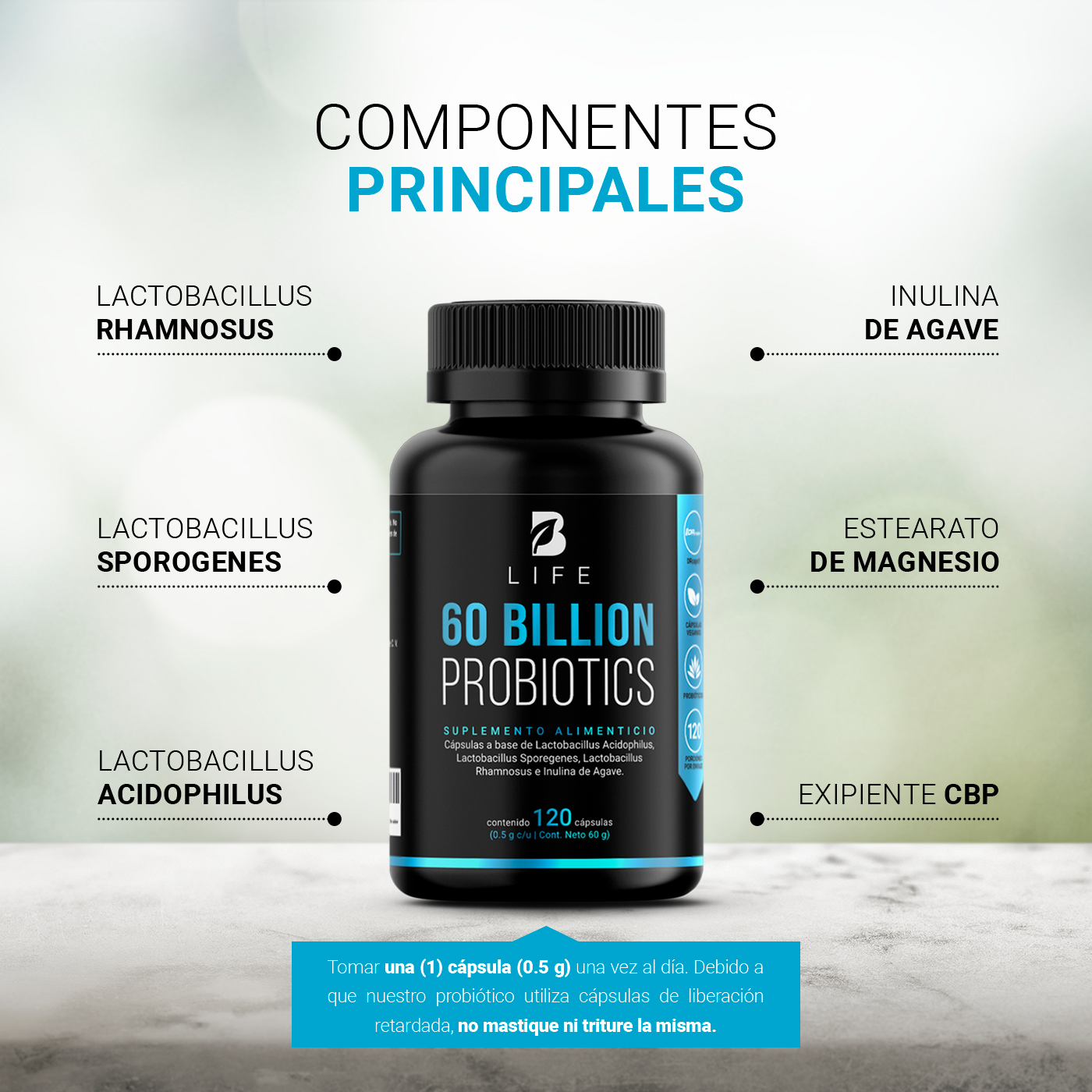 Foto 5 pulgar | Suplemento Alimenticio B Life 60 Billion Probiotics 120 Cápsulas