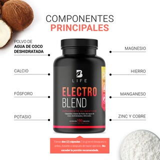 Foto 3 | Electrolitos con Polvo de Agua de Coco B Life 150 Cápsulas