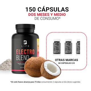 Foto 4 | Electrolitos con Polvo de Agua de Coco B Life 150 Cápsulas