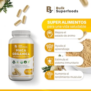 Foto 2 | Suplementos Alimenticios A Base De Maca Oganica 100% Natural 180 Cápsula- Multivitaminico Hombre – M