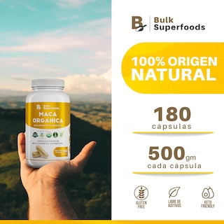 Foto 3 | Suplementos Alimenticios A Base De Maca Oganica 100% Natural 180 Cápsula- Multivitaminico Hombre – M